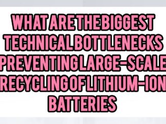 What Are The Biggest Technical Bottlenecks Preventing Large-Scale Recycling Of Lithium-ion Batteries