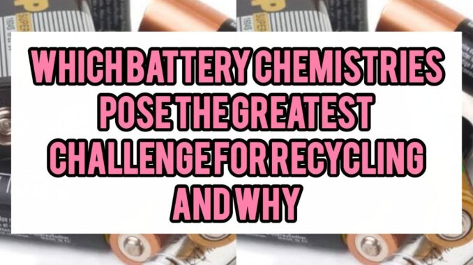 Which Battery Chemistries (e.g. NCM, LFP, etc.) Pose The Greatest Challenge For Recycling — And Why