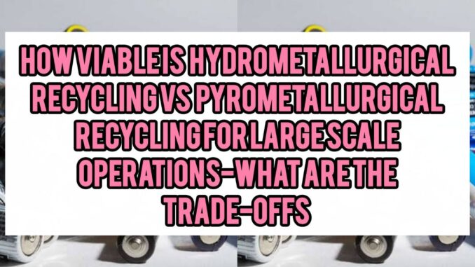 How Viable Is Hydrometallurgical Recycling vs Pyrometallurgical Recycling For Large-Scale Operations — What Are The Trade-Offs